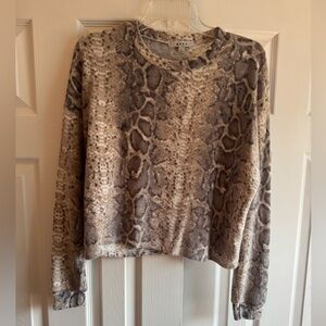 Snakeskin Print Long Sleeve Top